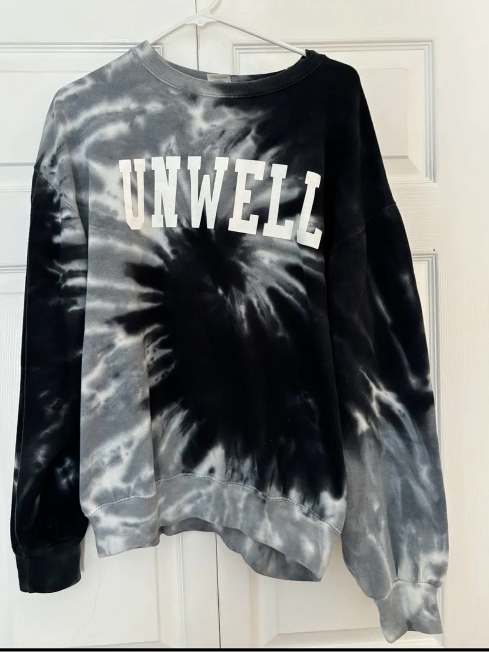 UNWELL Black & Gray Tie-Dye Crewneck Sweatshirt